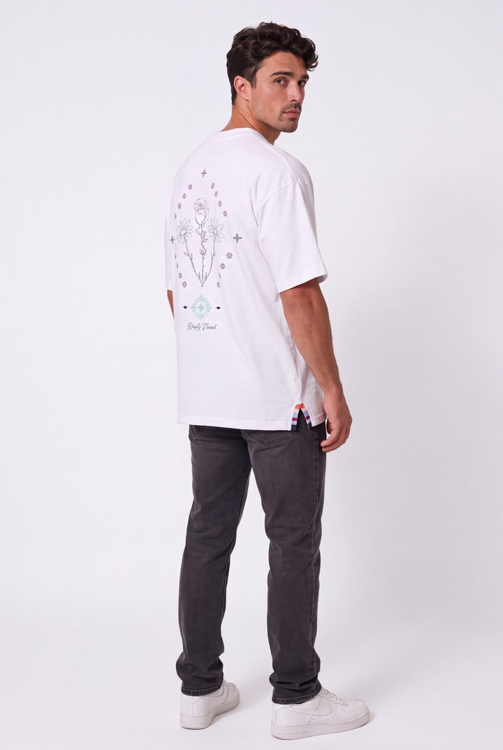 Floral White Tee