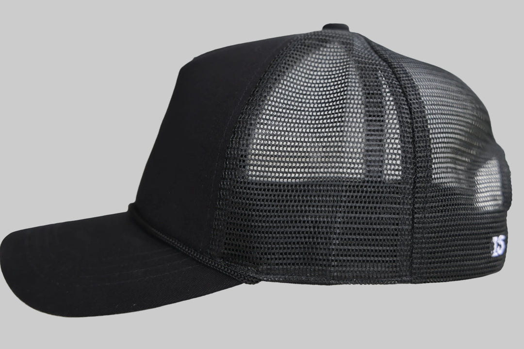 Black Truffle Trucker Hat (Rose Logo)