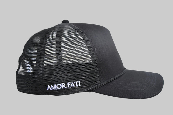 Black Truffle Trucker Hat (Rose Logo)