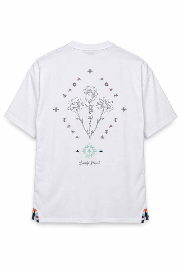 Floral White Tee