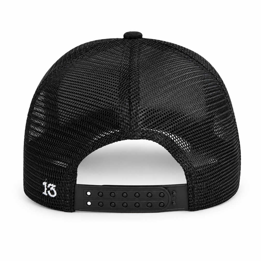 Black Trucker Hat — OG Rose