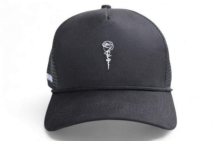 Black Trucker Hat — OG Rose