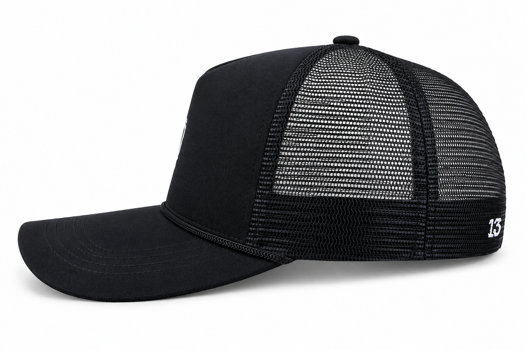 Black Trucker Hat — OG Rose