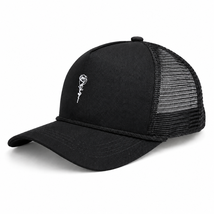 Black Trucker Hat — OG Rose